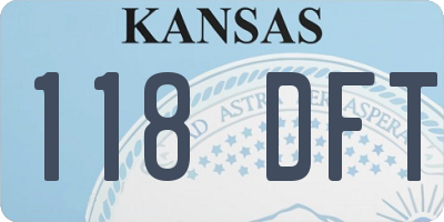 KS license plate 118DFT