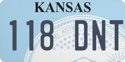 KS license plate 118DNT