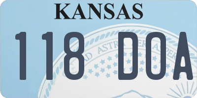 KS license plate 118DOA
