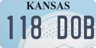 KS license plate 118DOB
