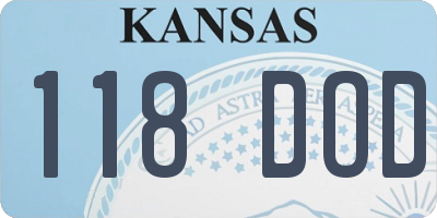 KS license plate 118DOD