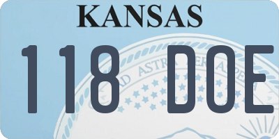 KS license plate 118DOE
