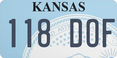 KS license plate 118DOF