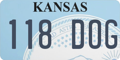KS license plate 118DOG