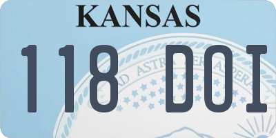 KS license plate 118DOI