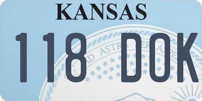 KS license plate 118DOK