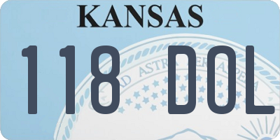 KS license plate 118DOL