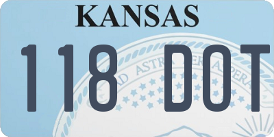 KS license plate 118DOT