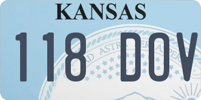 KS license plate 118DOV