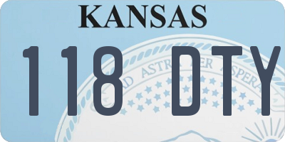 KS license plate 118DTY