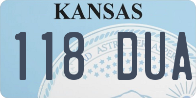 KS license plate 118DUA