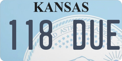 KS license plate 118DUE