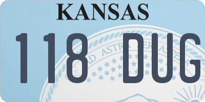 KS license plate 118DUG