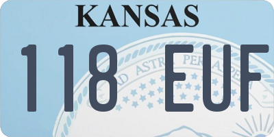 KS license plate 118EUF