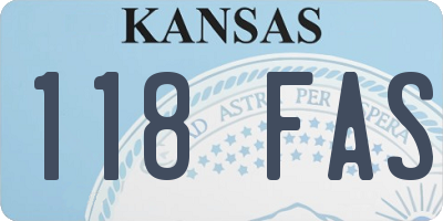KS license plate 118FAS