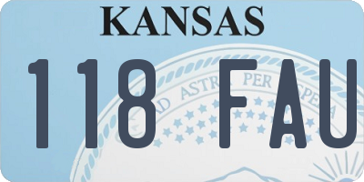 KS license plate 118FAU