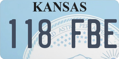 KS license plate 118FBE