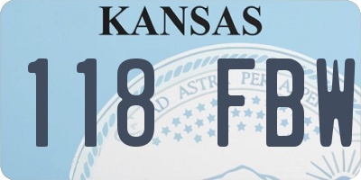 KS license plate 118FBW