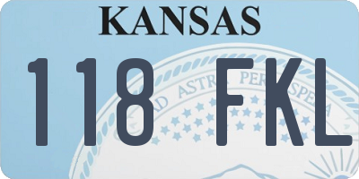KS license plate 118FKL