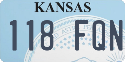 KS license plate 118FQN