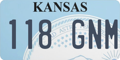 KS license plate 118GNM