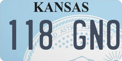 KS license plate 118GNO