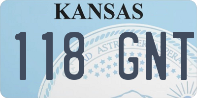 KS license plate 118GNT