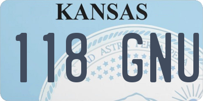 KS license plate 118GNU