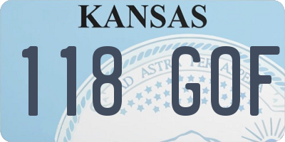 KS license plate 118GOF