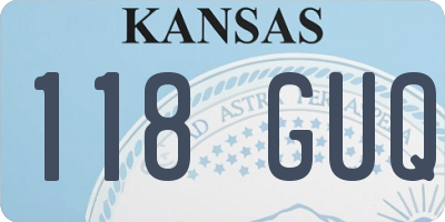 KS license plate 118GUQ