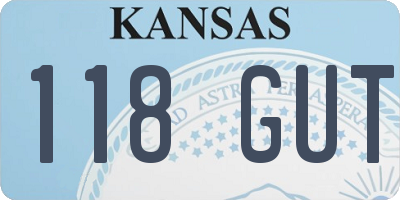 KS license plate 118GUT