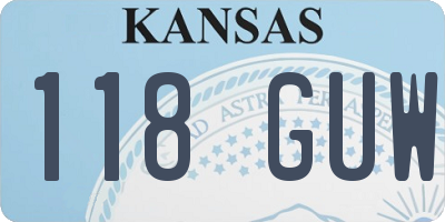 KS license plate 118GUW