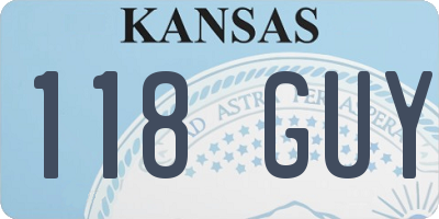 KS license plate 118GUY