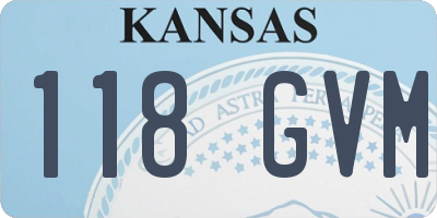 KS license plate 118GVM