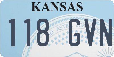 KS license plate 118GVN