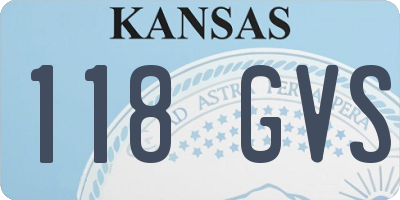KS license plate 118GVS