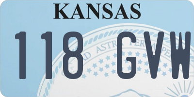 KS license plate 118GVW