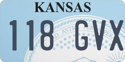 KS license plate 118GVX