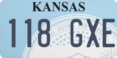 KS license plate 118GXE