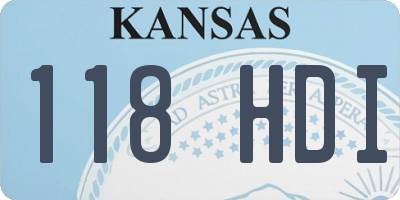 KS license plate 118HDI