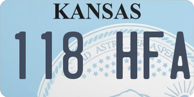 KS license plate 118HFA