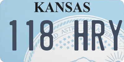 KS license plate 118HRY