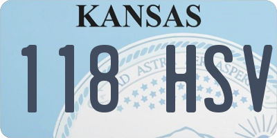 KS license plate 118HSV