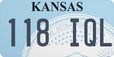 KS license plate 118IQL
