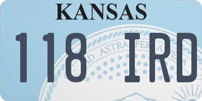KS license plate 118IRD