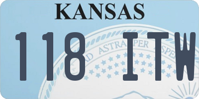 KS license plate 118ITW