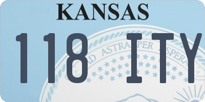 KS license plate 118ITY