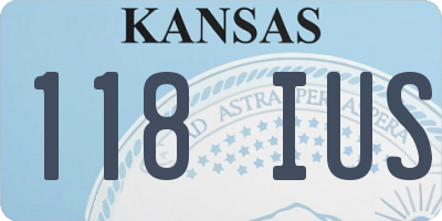 KS license plate 118IUS