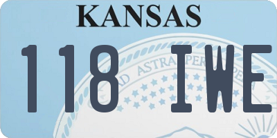 KS license plate 118IWE