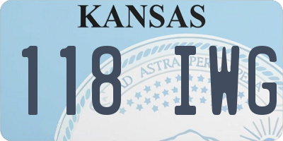 KS license plate 118IWG